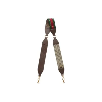 GUCCI Canvas, Leather, Hardware Accessories Shoulder Straps Women's Multicolor