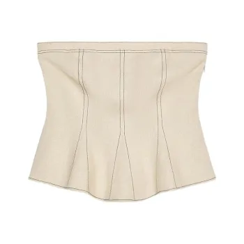 ZARA Strapless Tops Women's Light Beige