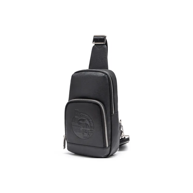 Chrisdien Deny Cow Leather With Fabric Sling Bag Regular Men's Black-2