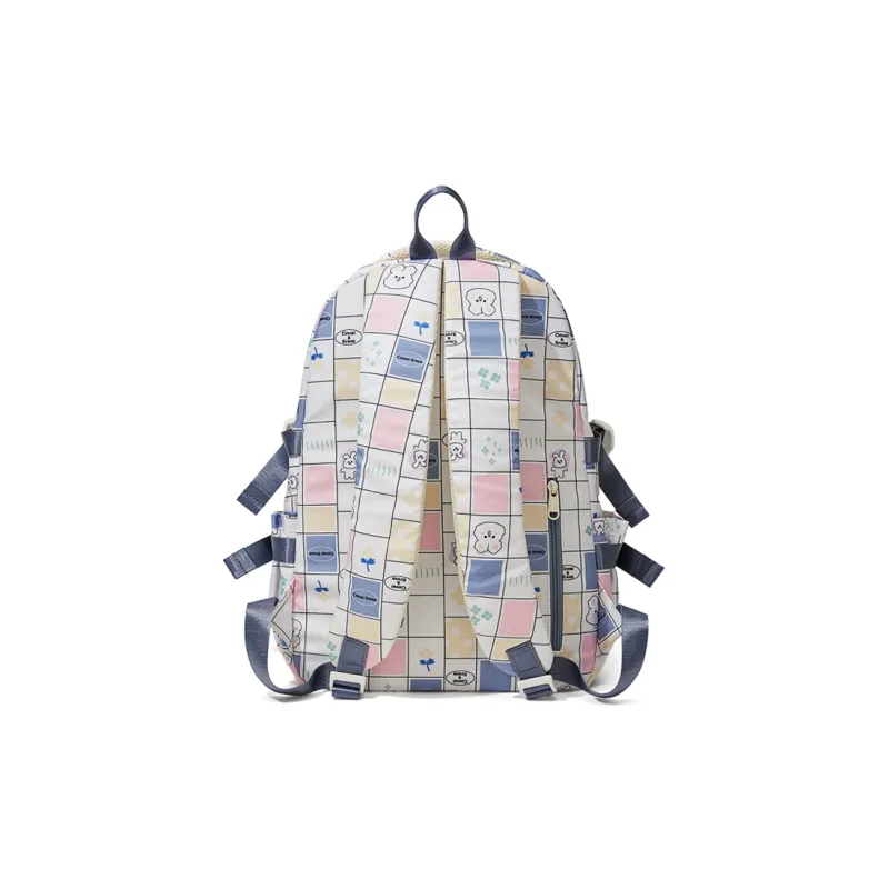 CinvaiKrose Fabric Backpack Short Trip Backpack Travel Bag Tubas Women's Blue Plaid-2