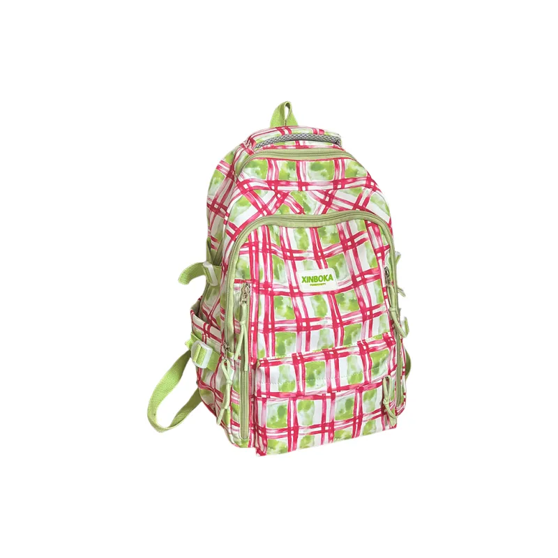 Vack Nylon Backpack Regular Unisex Red Green/Orange/Green Blue-0