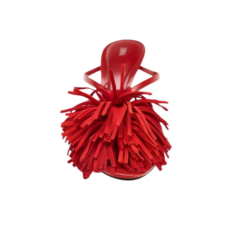 ZARA PU Polyurethane Abrasion Resistant Slide Slippers Women's Red-3