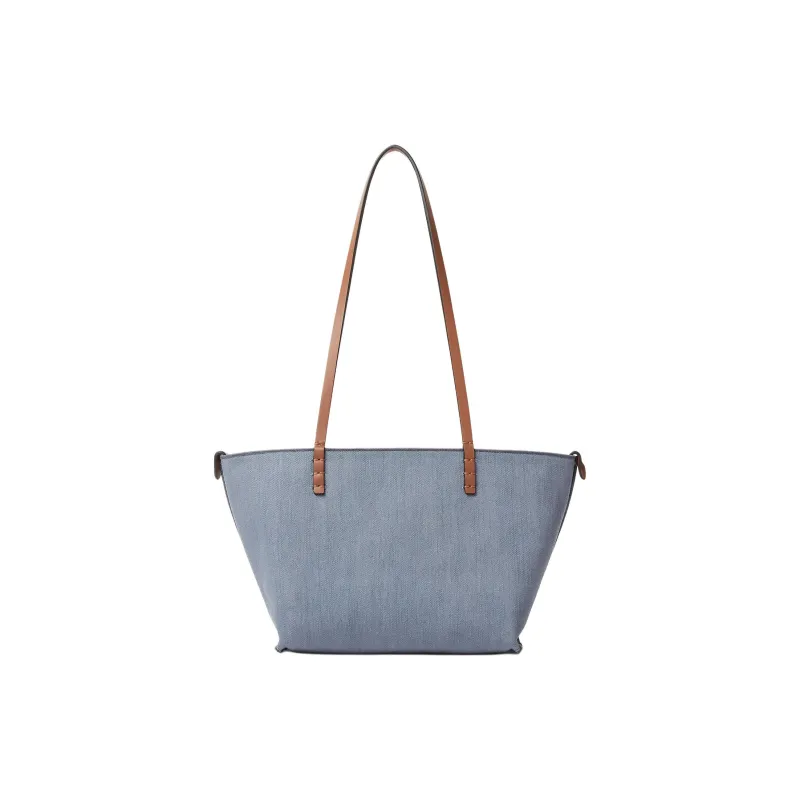 FENDI Roll Cotton Tote Bag, Shopping Bag, Shoulder Bag Trumpets Women's Blue-1