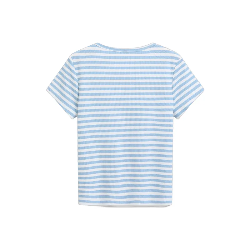 GAP T Shirts Women's Light Blue Stripes-1