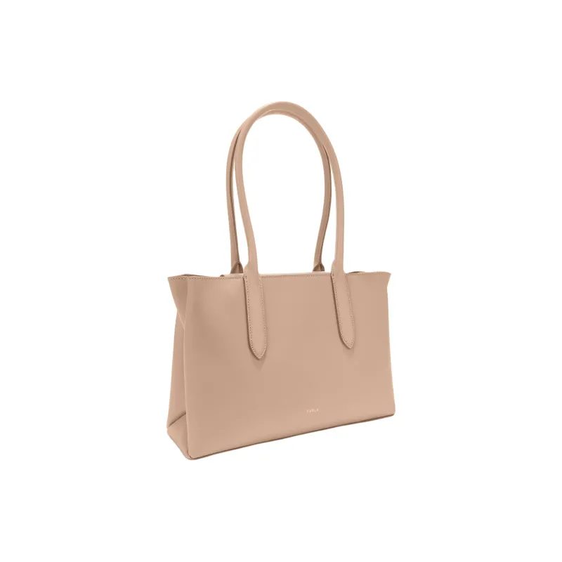 Furla NAPOLI Double Layer Calfskin Tote Bag, Shopping Bag, Shoulder Bag Medium Size Women's Light Pink-1