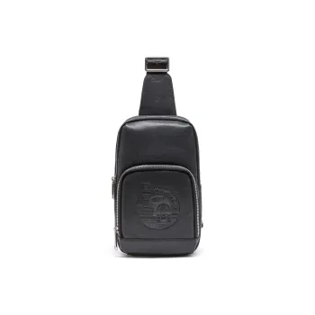 Chrisdien Deny Cow Leather With Fabric Sling Bag Regular Men's Black