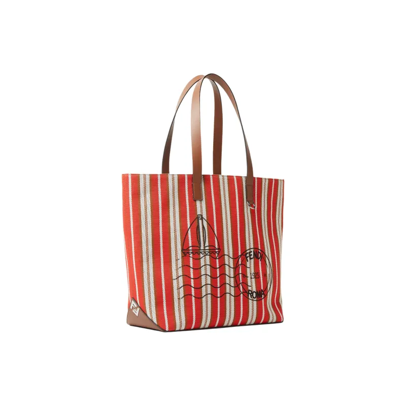 FENDI Canvas Tote Bag, Shopping Bag, Shoulder Bag Medium Size Women's Red-1