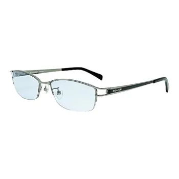 Police Titanium Irregular Shape Sunglasses Men's Silver