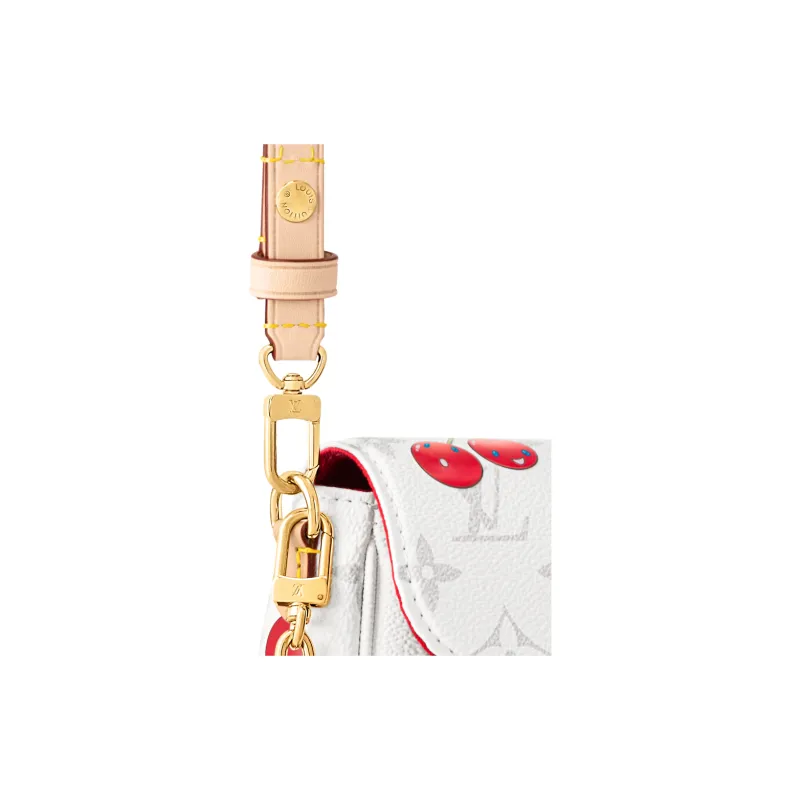 LOUIS VUITTON Takashi Murakami Collaboration Monogram Cherry Canvas Crossbody Bags Women's White-4