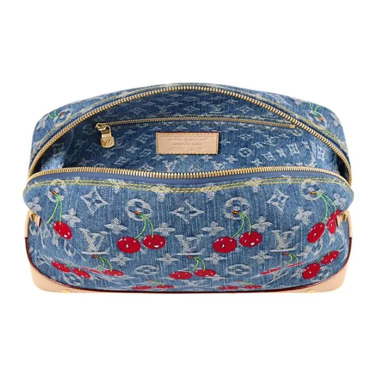 LOUIS VUITTON X Takashi Murakami Cherry Cosmetic Pouch Gm Denim Monogram-3