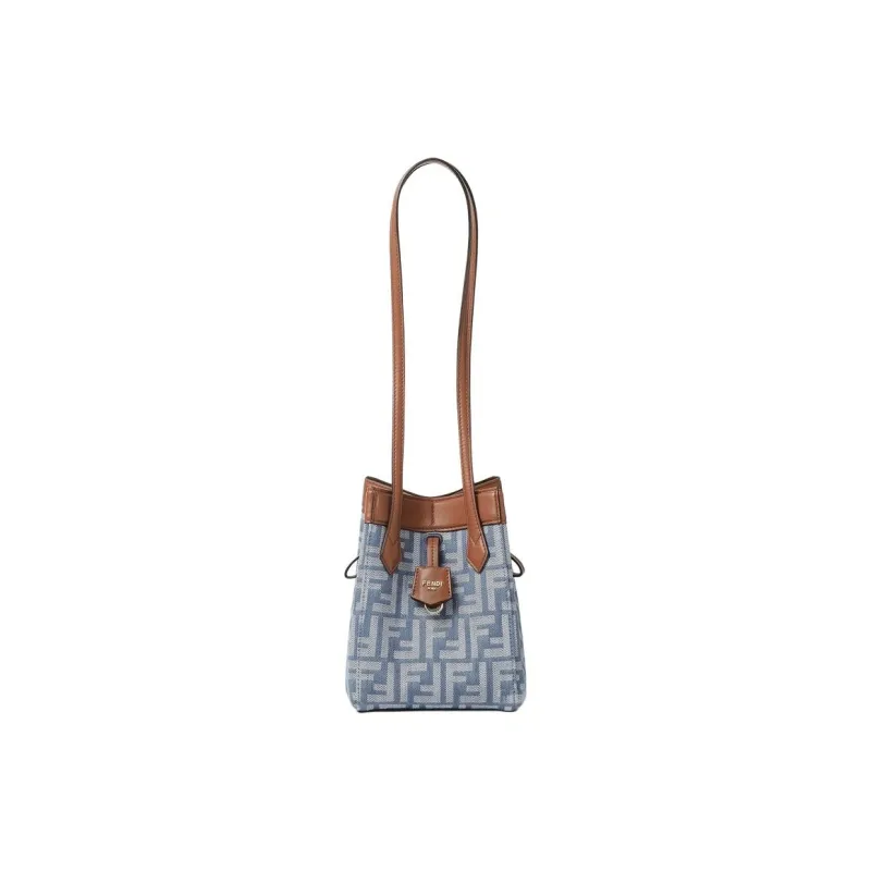 FENDI Origami Jacquard Shoulder Bag Mini Women's Blue-0