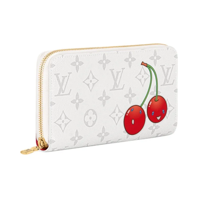 LOUIS VUITTON X Takashi Murakami Cherry Zippy Wallet White Monogram-1