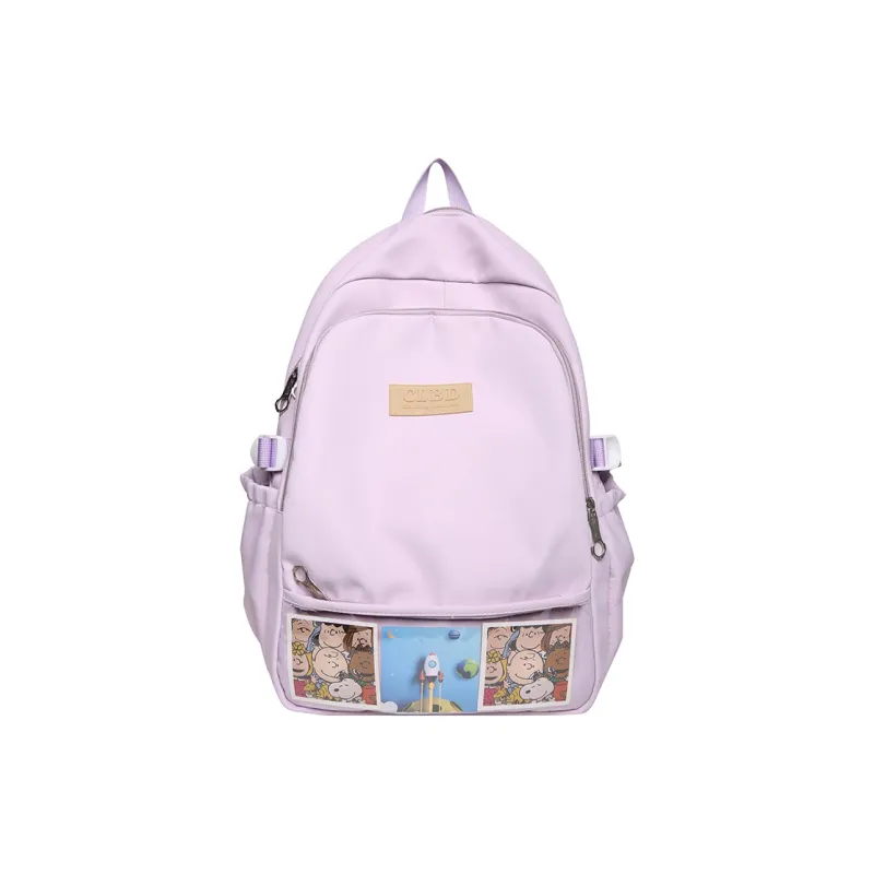 Wolfhorse Nylon Backpack Unisex Pink/Blue/Black/Purple-21