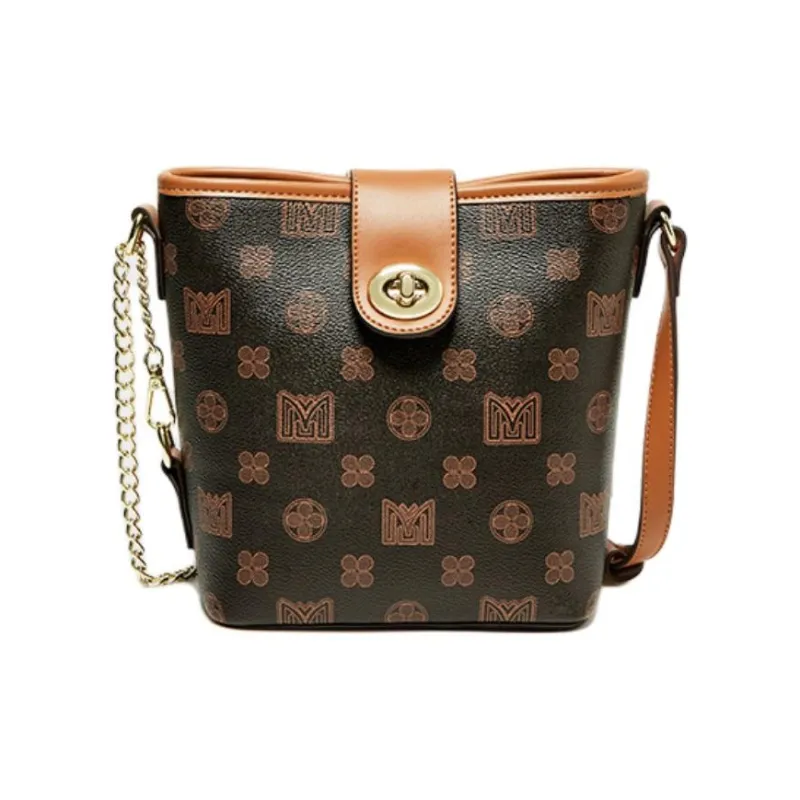 15 MINS PVC Shoulder Bag, Crossbody Bag Trumpets Women's Coffee/Ecru-0