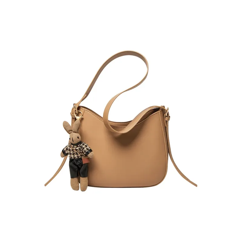 Narandu Cow Leather Shoulder Bag Bucket Bag Crossbody Bag Shoulder Bag Medium Size Women's Khaki/Coffee/Ecru & Apricot-0