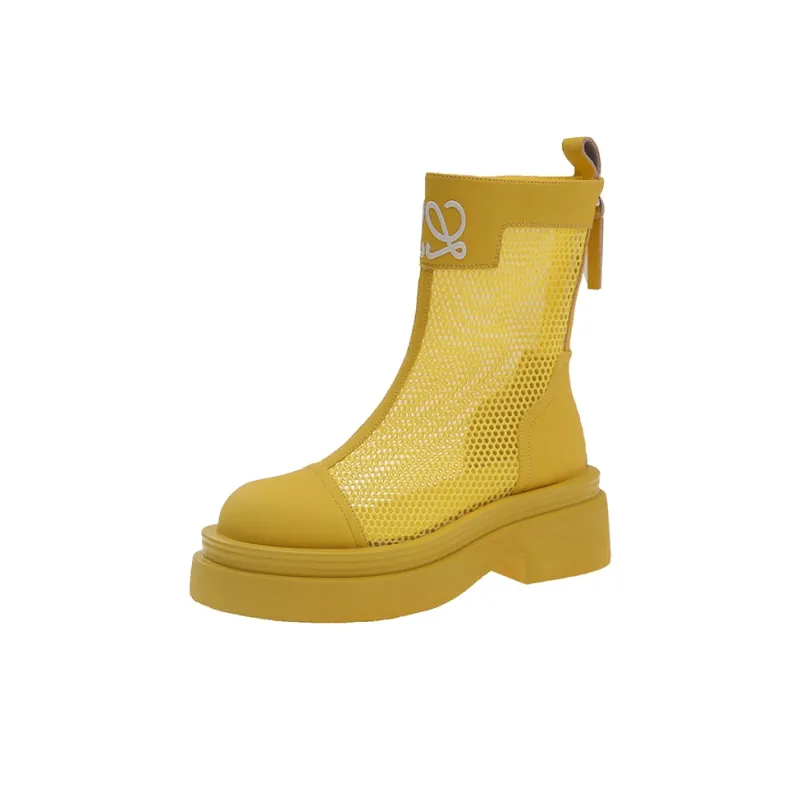 AJPAP Ankle Boots Women's Black White Yellow-9
