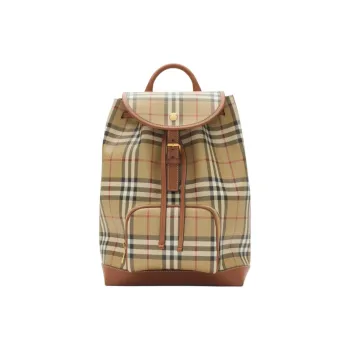 Burberry Polyurethane Backpack Women's Beige & Heather Brown