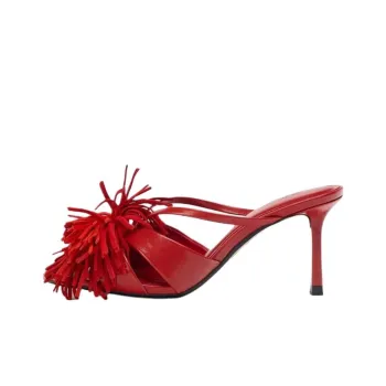 ZARA PU Polyurethane Abrasion Resistant Slide Slippers Women's Red