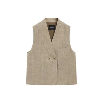 Massimo Dutti Tank Tops Women's Beige Brown