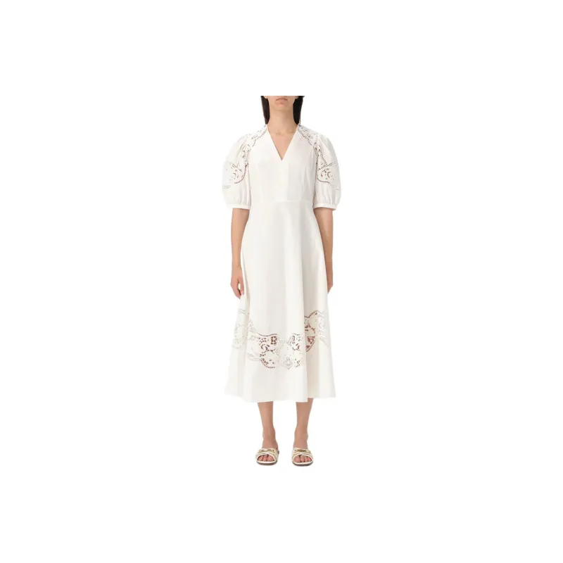 TWINSET MILANO Short Sleeved Dress Women's White-0