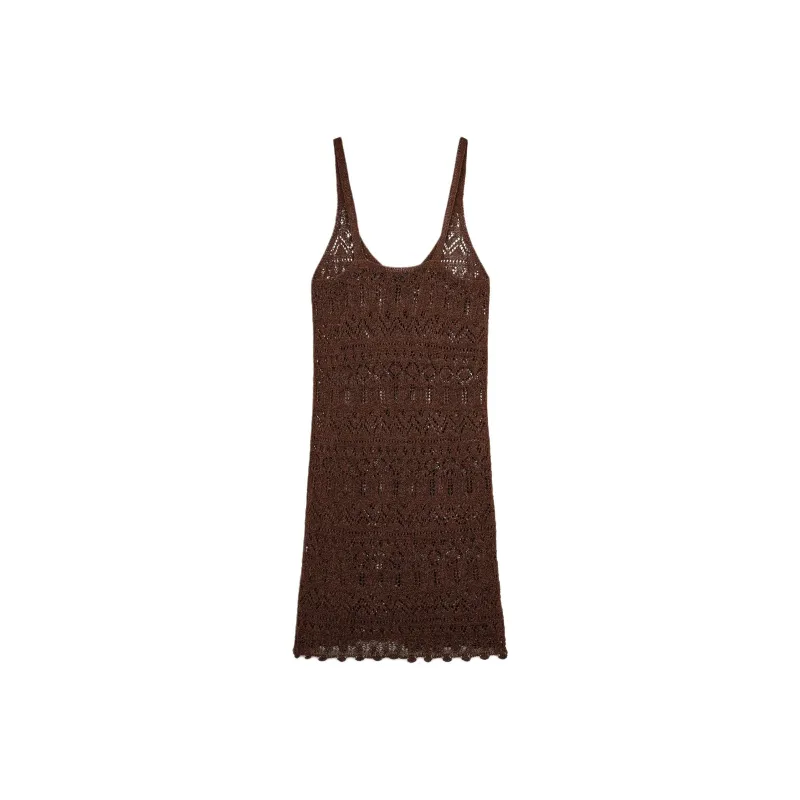 ZARA Slip Dresses Women's Brown-1
