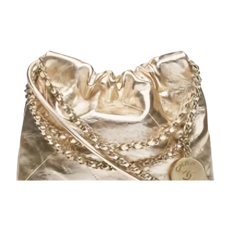 CHANEL 22Bag Cow Leather Shoulder Bag Mini Women's Champagne Gold-2