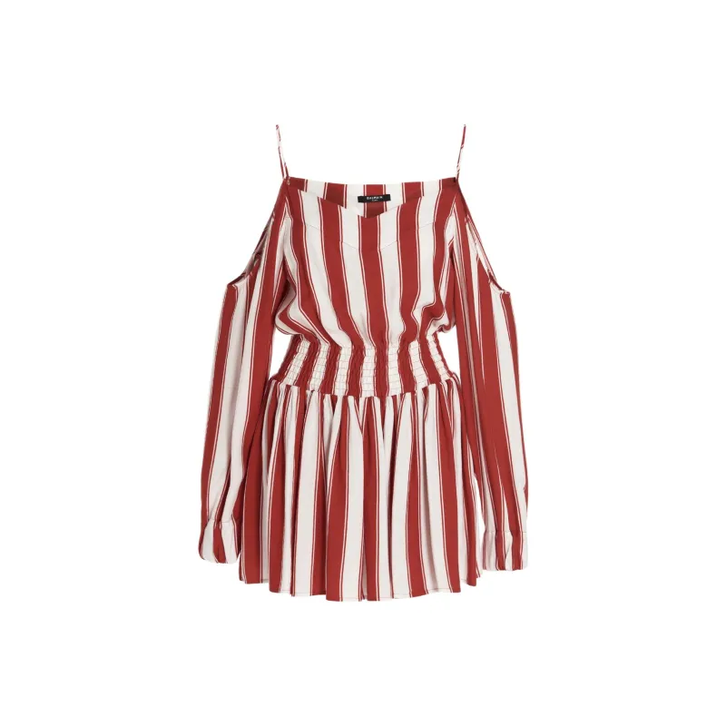 BALMAIN Striped Mini Dress-0