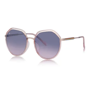 VEGOOS TR/Memory Plastic Stainless Steel Irregular Shape Sunglasses Women's