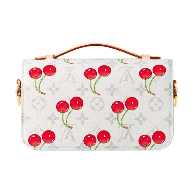 LOUIS VUITTON Takashi Murakami, Collaboration Leather Shoulder Bag, Crossbody Bag, Handbag Women's White-2