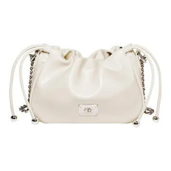 15 MINS Synthetic Leather Cloud Bag Trumpets Women's Space Silver/Ecru