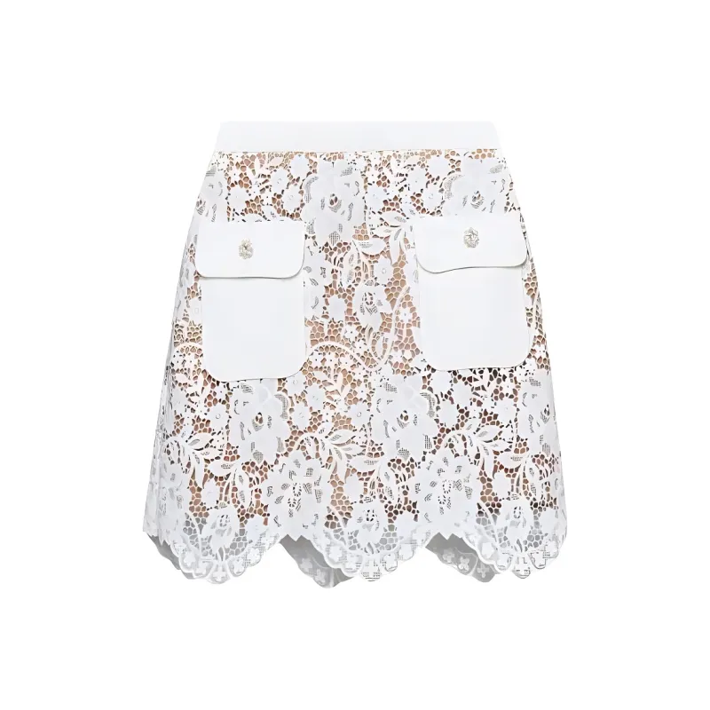 Self-portrait Cord Laced Mini Skirt-0