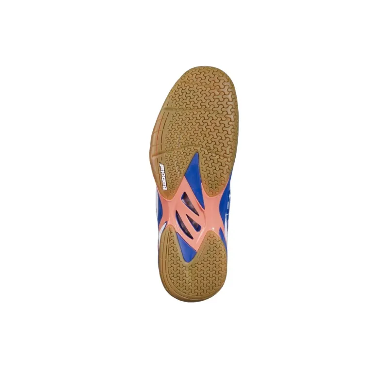 Babolat Anti Slip Wear Resistant Low Top Badminton Shoes Men's White Blue-3