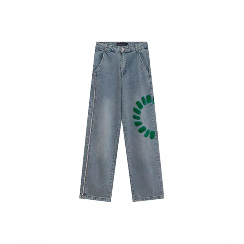 OG96 LAB Jeans Unisex Blue Surrounding Letter Embroidery-0