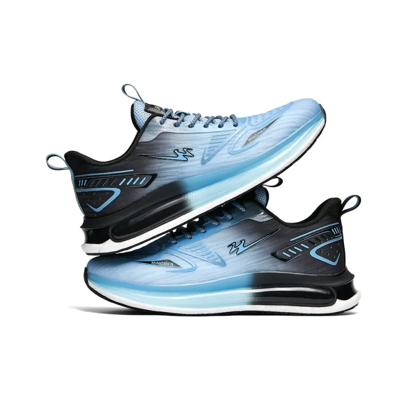 Binary Cushioning Rebound Lightweight Breathable Slip Resistant Low Top Running Shoes Unisex Ice Blue-3