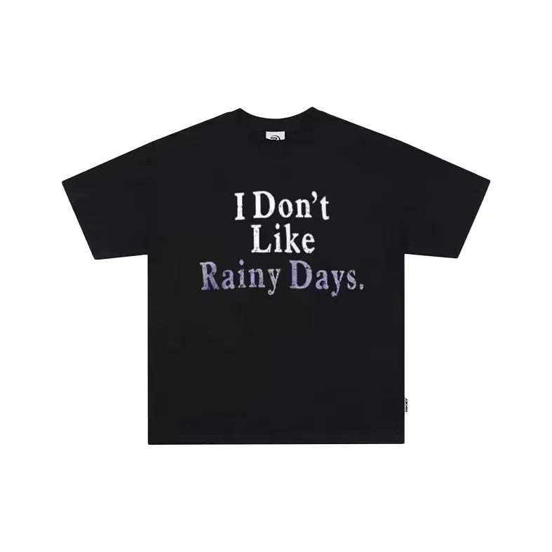 Wooden Rabbit Casual Versatile Fashion Loose Fit Design With Letter Print Elbow Length Sleeves Men's-0