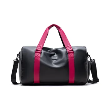 HLA 32L PU Crossbody Bag Travel Bag Gym Bag Unisex Black Plum