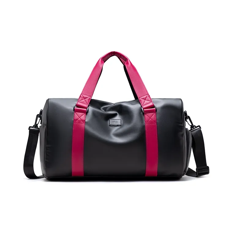 HLA 32L PU Crossbody Bag Travel Bag Gym Bag Unisex Black Plum-0