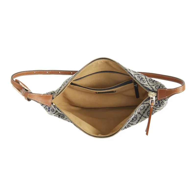 TORY BURCH T Monogram Fabric Crescent Bag Shoulder Bag Trumpets Women's Marine Blue-2