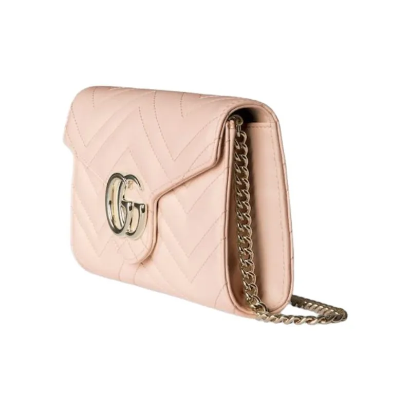 GUCCI GG Marmont Leather Shoulder Bag, Crossbody Bag, Wallet Women's Light Pink-1