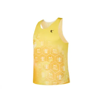QIAODAN Tank Top Men's Spectral Yellow/Amber Yellow Print