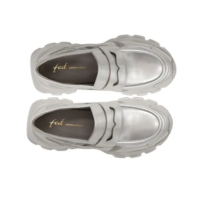 FED Loafers Women's Silver-4