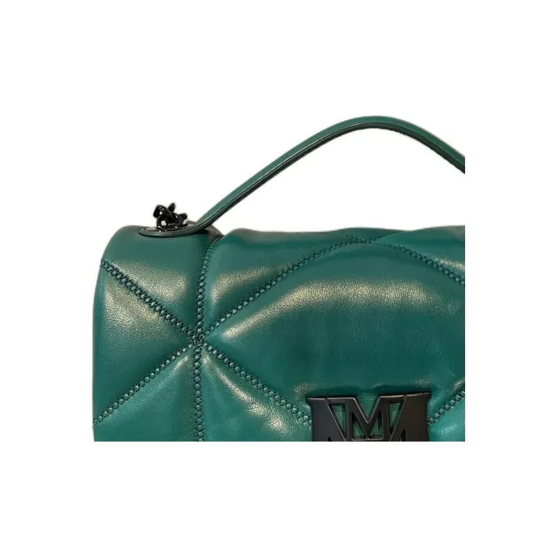 MCM Mode Travia Embossed Goat Skin Satchel Bag Shoulder Bag Crossbody Bag Handbag Mini Women's Green-1