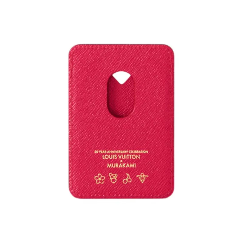 LOUIS VUITTON Takashi Murakami Collaboration Magnetic Monogram Coated Canvas Card Holder Women's Brown-2
