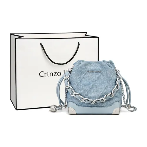 Crtnzo Kroez Fabric Shoulder Bag, Crossbody Bag, Bucket Bag Women's Denim Blue