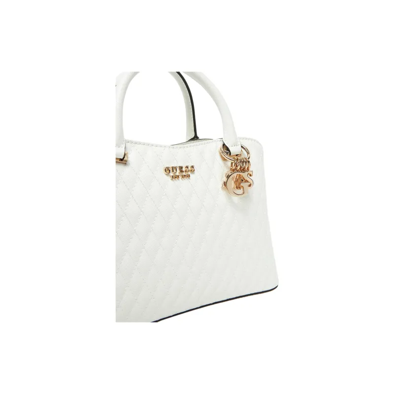 GUESS Faux Leather Handbag Tubas Women's White-3