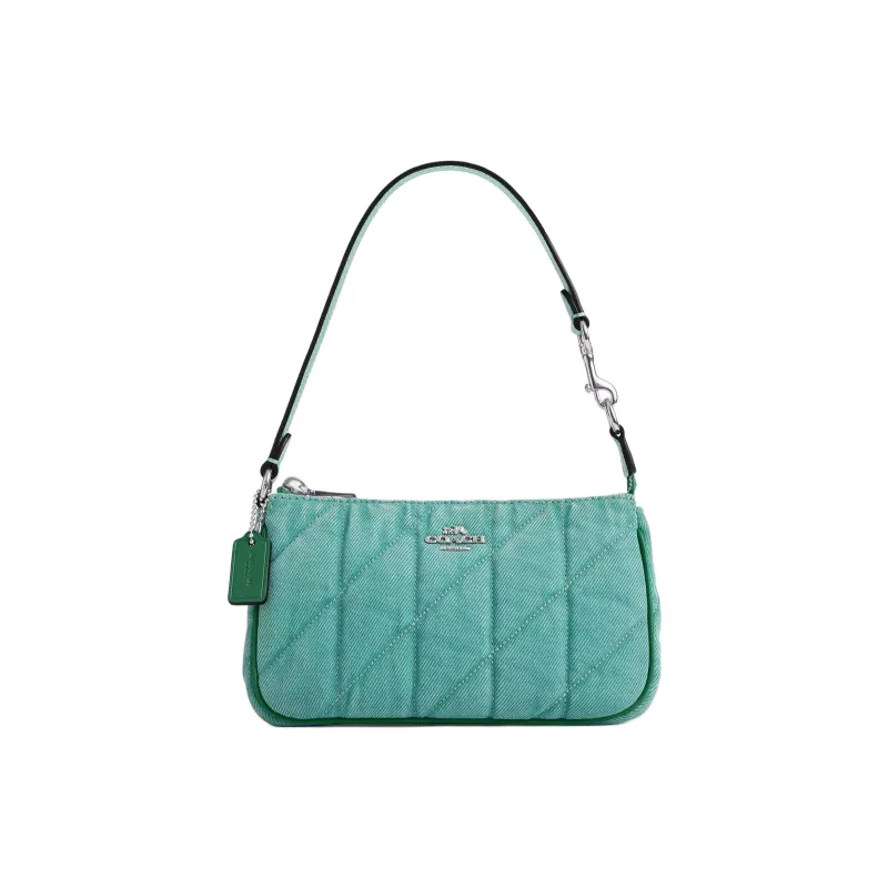 COACH Nolita Denim Handbag Trumpets Women's Ivy Green-0
