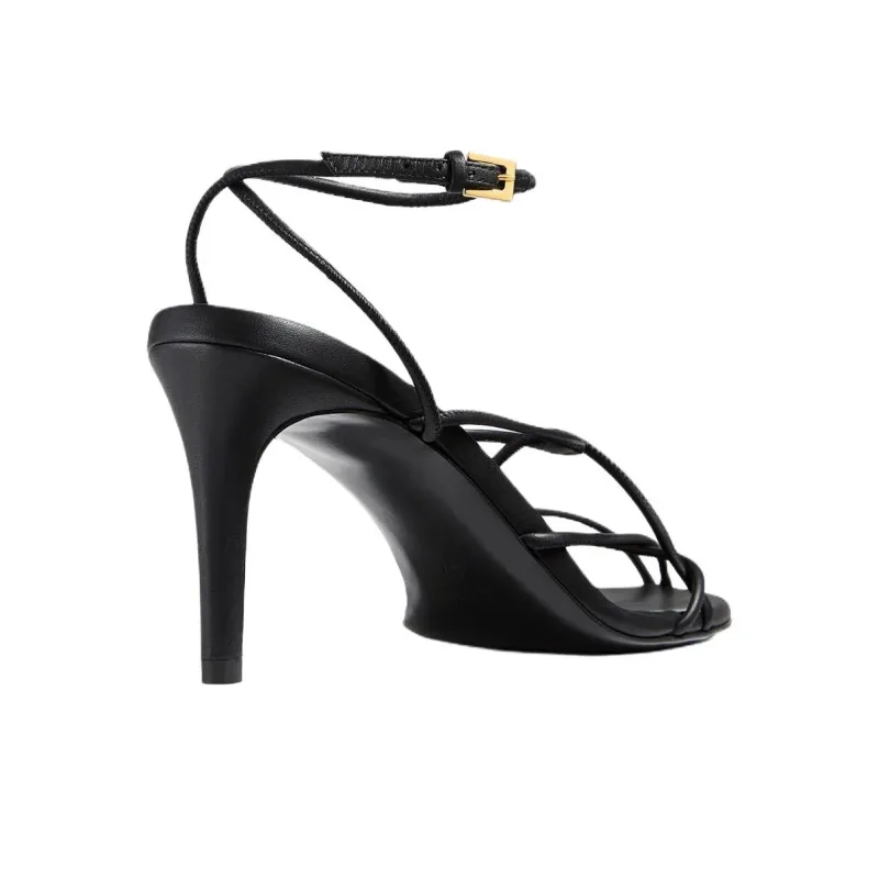 KHAITE Loulou One Strap Sandals 7.5cm Women's Black-3