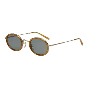 EYEVAN 7285 Acetate Titanium Round Sunglasses Unisex Brown