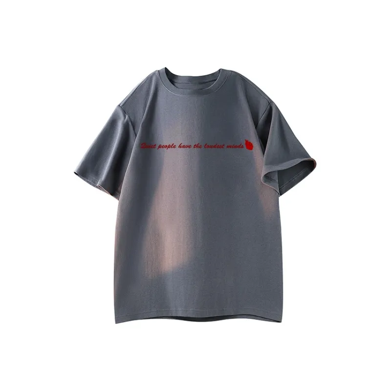 POLAR BEAR Crew Neck Lazy Comfortable Solid Color Top Couple's T Shirt Unisex-12