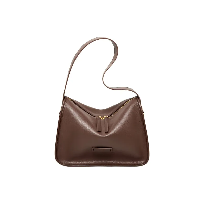 Narandu Cow Leather Shoulder Bag, Pillow Bag, Crossbody Bag, Shoulder Bag Women's Black/Salted Coffee/Cream Apricot-20